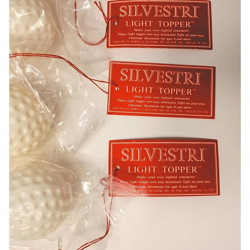 Vtg 6 Packs SILVESTRI Light Toppers Covers Plastic Golf‎ Balls Golf Christmas